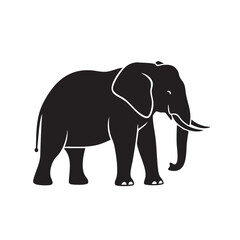 elephant vector silhouette on white background 