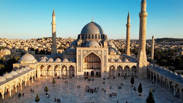 Umayyad Mosque in Damascus, Syria - Exterior Drone View