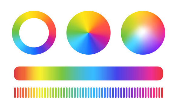 Color wheel or color circle. Rgb multi color palette with rainbow light spectrum gradient. JPG image