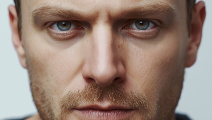 Obraz premium Close-up portrait of a stubbled white man