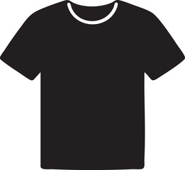 Black T-Shirt with White Crew Neck Silhouette &ndash; Minimalist Apparel Fashion Icon