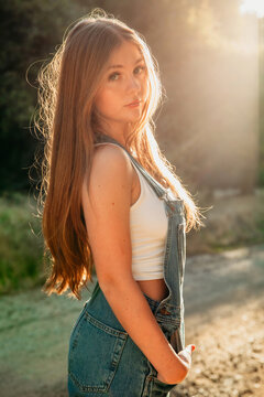 Sunlight on a teenage girl 