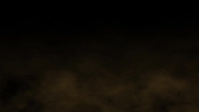 Slow Moving Brown Sand Dust Storm on Black Background. Soil Powder Smoke Overlay, Wind Blown Desert Particles, Seamless Loop 4K VFX
