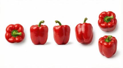 Red Bell Pepper Whole Vegetables Perspective Set
