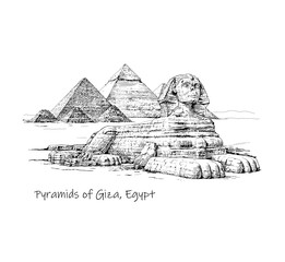 Naklejka premium Pyramids of Giza, Egypt