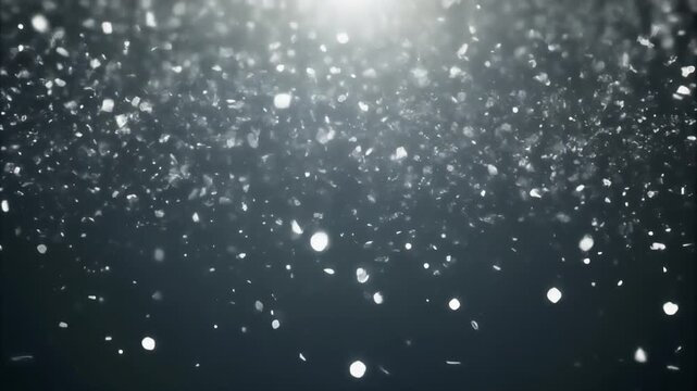 Tiny silver particles gently drifting slow smooth motion cinematic surreal ethereal ambience cascading softly glowing futuristic abstract unique style