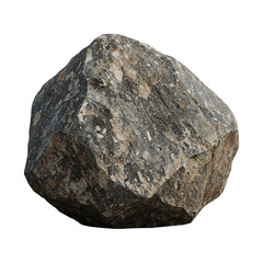 Obraz premium Large Dark Rock With Rough Surface Displayed on Plain Background in a Studio Setting