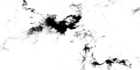 Vector halftone abstract sphere of black random dots on white background, spot of circles, vector design element.