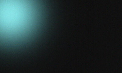 Obraz premium Abstract background featuring dark grainy texture with a subtle gradient of cyan light emanating from the upper left corner