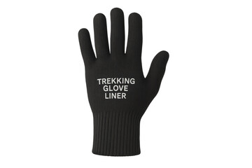 Obraz premium Black knit trekking glove liner for outdoor activities