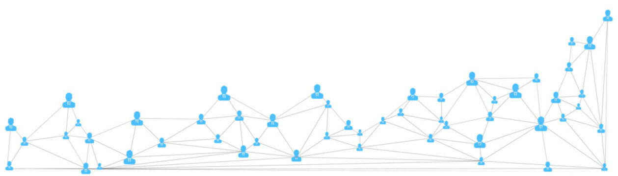 Global Connecting users across a vast digital landscape, digital people linked together, abstract technology concept on transparent background