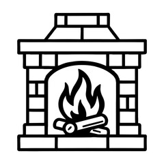 Black and White Vector Illustration of a Classic Retro Kerosene Lantern with Burning Flame for Outdoor Camping and Antique Lighting Design