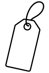 Blank Price Tag Vector Illustration - Classic Retail Label Icon with String for Shopping, Pricing, Sales Promotion, and Branding Design