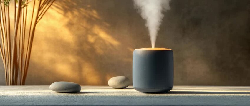 Discover how a diffuser creates a soothing atmosphere in a home setting with essential oils and calming elements