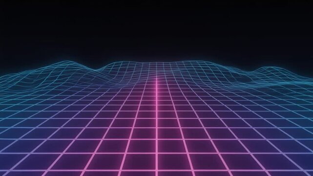 Micro thin neon lines shifting slow rhythmic patterns forming delicate futuristic tech grid cinematic surreal ethereal ambience cascading softly glowing abstract unique style