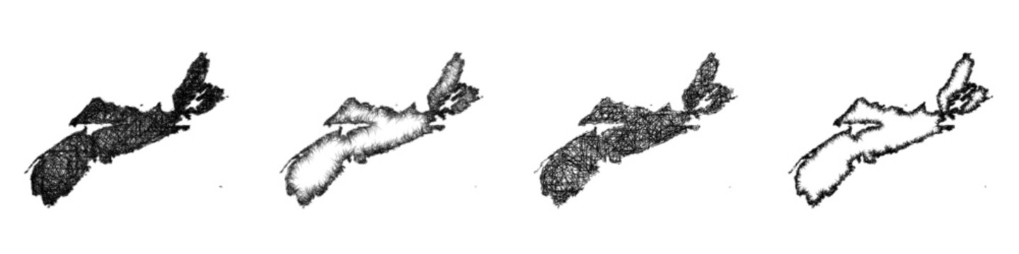 Sketch Nova Scotia map design set