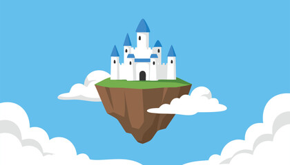 Fantasy Floating Castle in the Sky. © torik