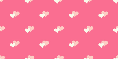 Two Overlapping Hearts Seamless Pattern Pink Background