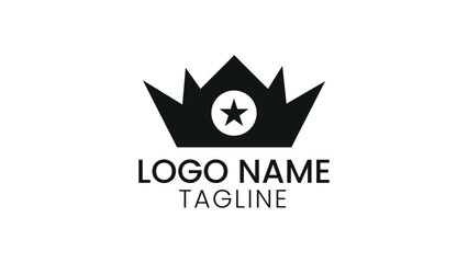 Elegant crown logo with star representing excellence and quality for premium branding.