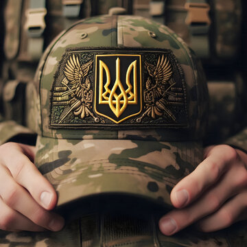 Ukrainian military cap patriotic hat with trident