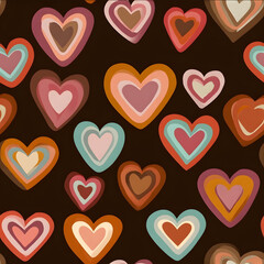 retro valentine hearts