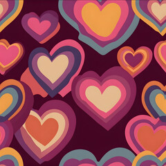 retro valentine hearts