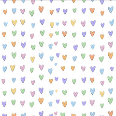 tiny geometric hearts evenly spaced soft pastel colors minimal surface pattern seamless fabric print