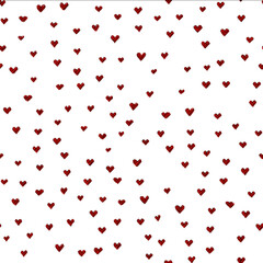 small hearts diagonal stripe pattern simple flat red on white seamless repeating design