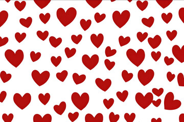 simple heart pattern flat minimal vector red hearts on white background seamless repeating