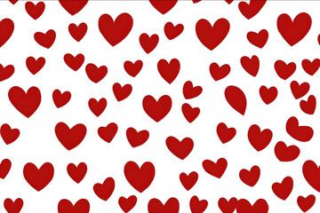simple heart pattern flat minimal vector red hearts on white background seamless repeating
