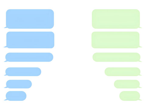 Message smartphone template. Mobile chatting sms app template bubbles. Message bubbles chat on smartphone icons. Vector illustration 