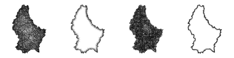 Sketch Luxembourg map design set