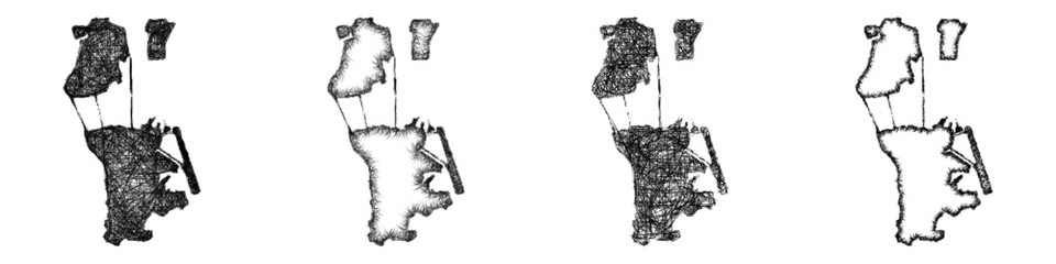 Sketch Macao map design set