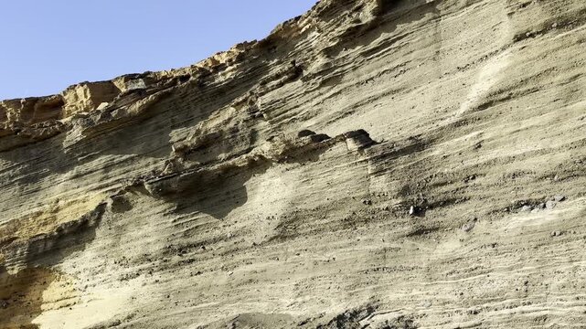 Volcanic Tuff Rock Formations and Pyroclastic Deposits on Tenerife Coast