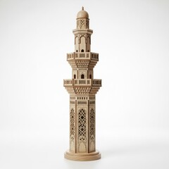 Obraz premium Intricate Wooden Mosque Minaret Sculpture