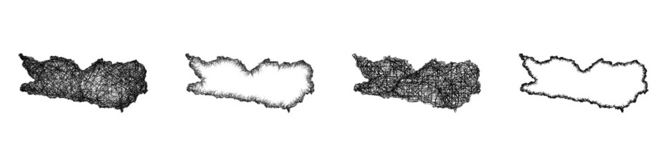 Sketch Karnten map design set