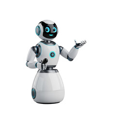 Friendly AI robot assistant with microphone