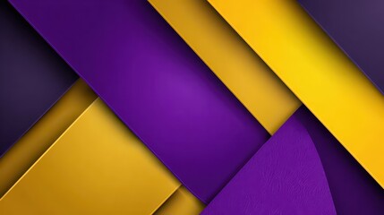 Abstract Background of Intersecting Purple and Yellow Diagonal Rectangular Planes With Shadow and Subtle Texture Creates a Modern Minimalist Design for Creative Use