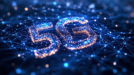 5G global network coverage lines radiating from antenna points