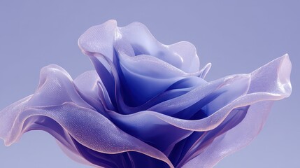 Abstract Light Purple Flower With Sparkling Particles On Light Blue Background Detailed Rendered Image Beautiful Digital Art