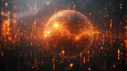 Abstract globe network connection concept on dark background