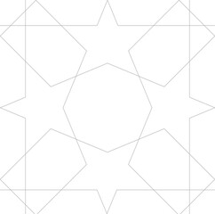 Fototapeta premium Intricate vertical Islamic geometric pattern featuring a seamless star motif and complex interlacing lines in a traditional Middle Eastern style.