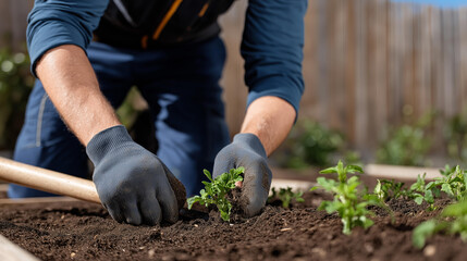 Fototapeta premium Using tools for installing a drip irrigation system can simplify the process, allowing for customized layouts to suit various garden sizes and types, thereby maximizing water efficiency and