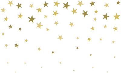 Falling Gold Five Point Stars Confetti