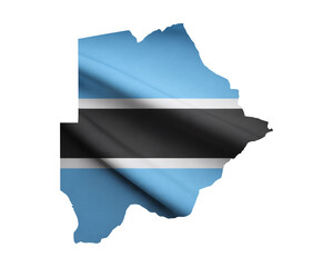 Obraz premium Botswana flag waving in the wind, highlighting the country's unique shape and national pride, perfect for travel and culture projects