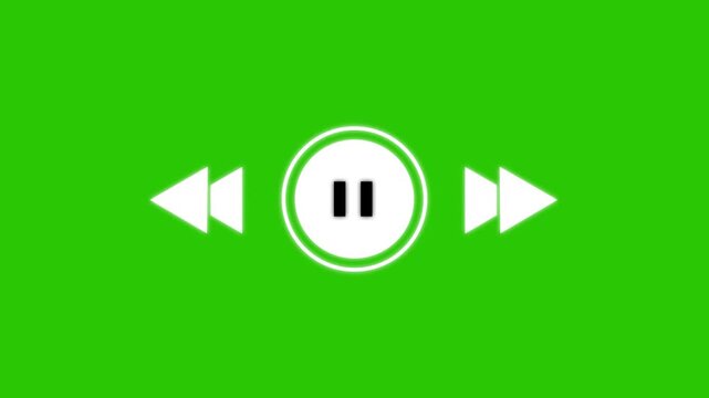 Audio player bar icon. Player button with play, pause, next, previous symbol animation. simple icon animation.