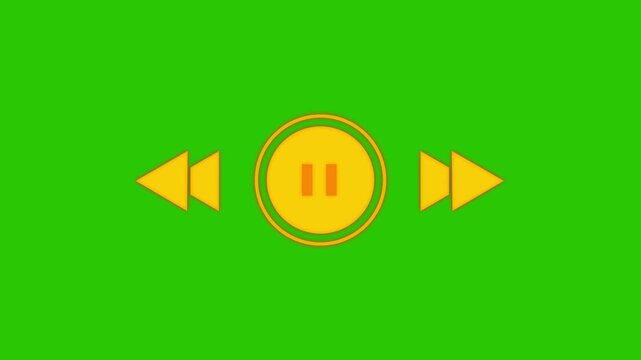 Audio player bar icon. Player button with play, pause, next, previous symbol animation. simple icon animation.