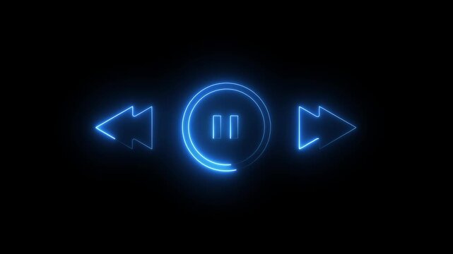 Audio player bar icon. Player button with play, pause, next, previous symbol animation. simple icon animation.