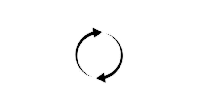 Spinning rotate circle arrow animation. Refresh button icon animation.