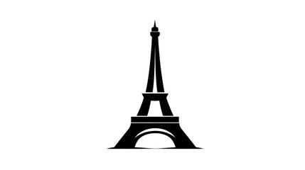 Silhouetted black illustration of an architectural landmark on a white background